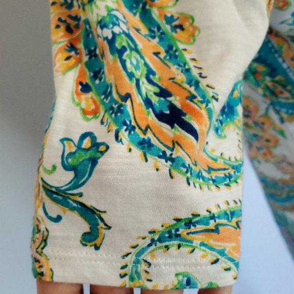 NWT Chico's Paisley Elbow Sleeve Tee - Picture 7 of 12